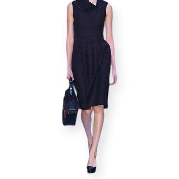Prada Midi Length Black Dress (Italy Size: 42) US 6 - Picture 6 of 9